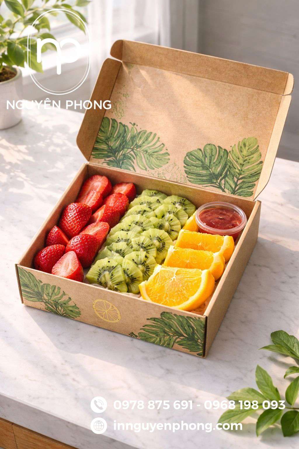 Hộp sóng bồi kraft đựng trái cây 